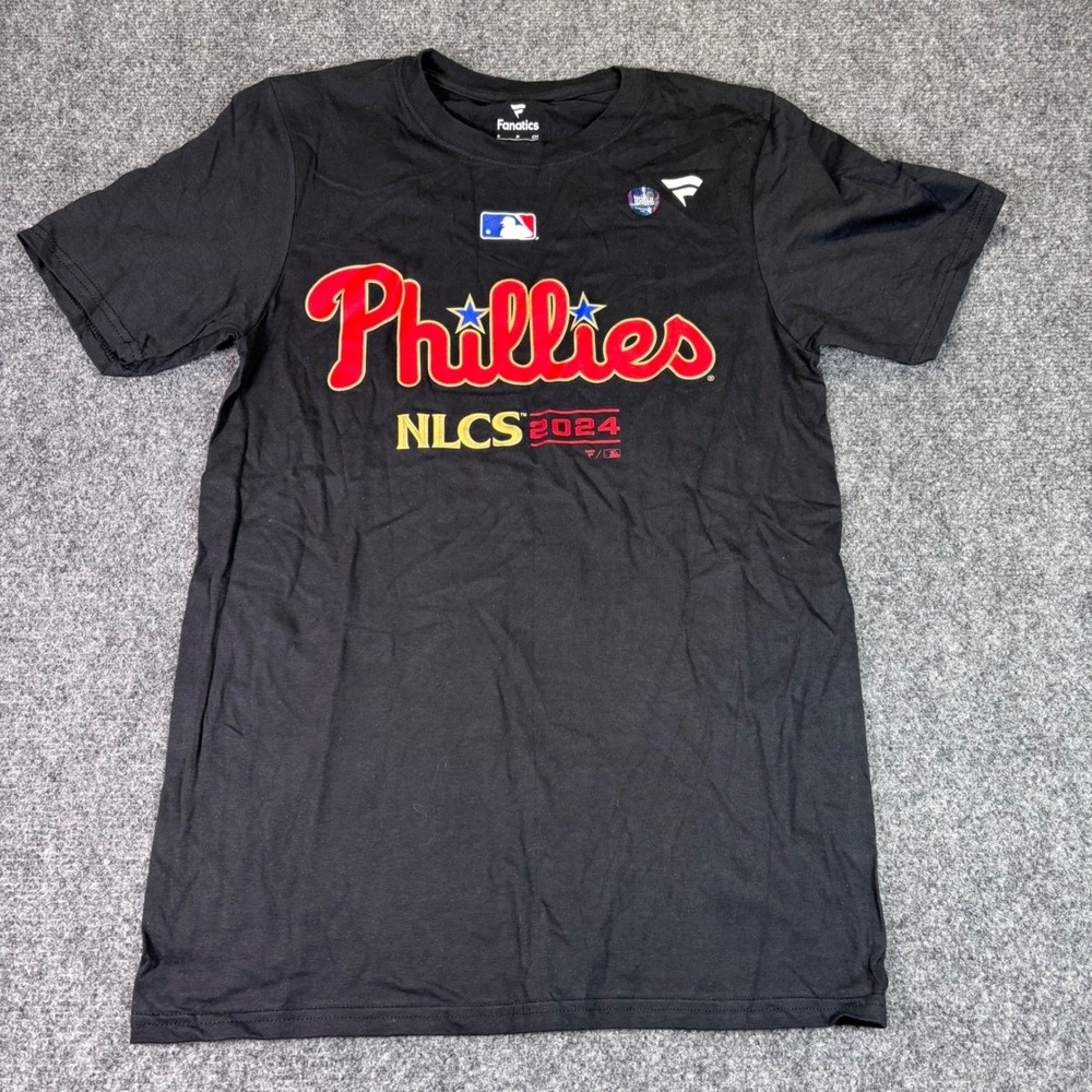 Fanatics Philadelphia Phillies NLCS 2024 Black T-Shirt Mens Small MLB Playoff